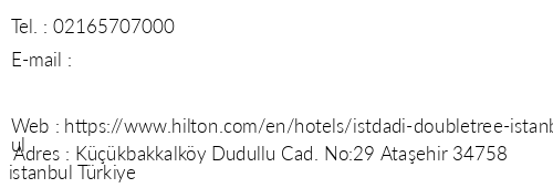 Doubletree By Hilton stanbul Ataehir Hotel & Conference Centre telefon numaralar, faks, e-mail, posta adresi ve iletiim bilgileri